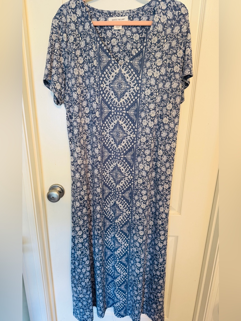 Skye's the Limit Blue and White Floral Maxi Dress